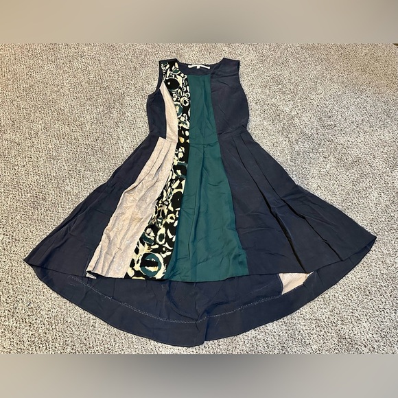 RACHEL RACHEL ROY XS Size 0 Navy Teal Ivory Sequins Retro Fit Flare Dress R $199 - Picture 2 of 14